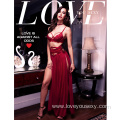 Hot Selling Red Sexy Slit Long Dress Lingerie